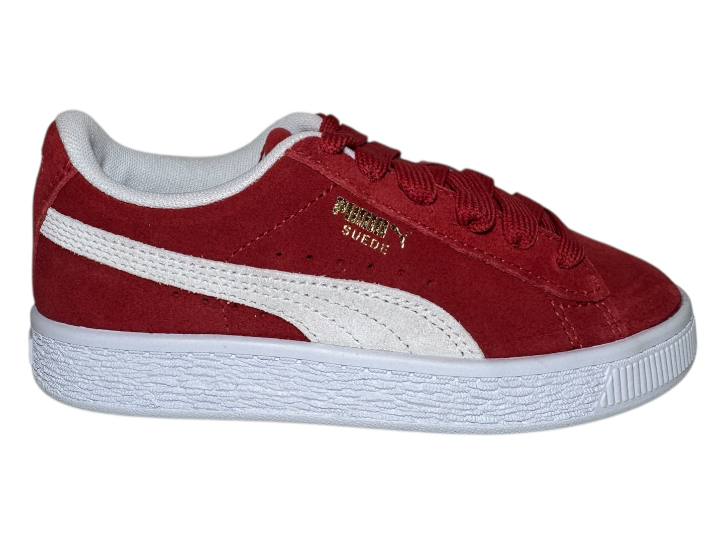 Tenis Puma Suede Classic Gamuza Rojo Con Blanco Para Niños